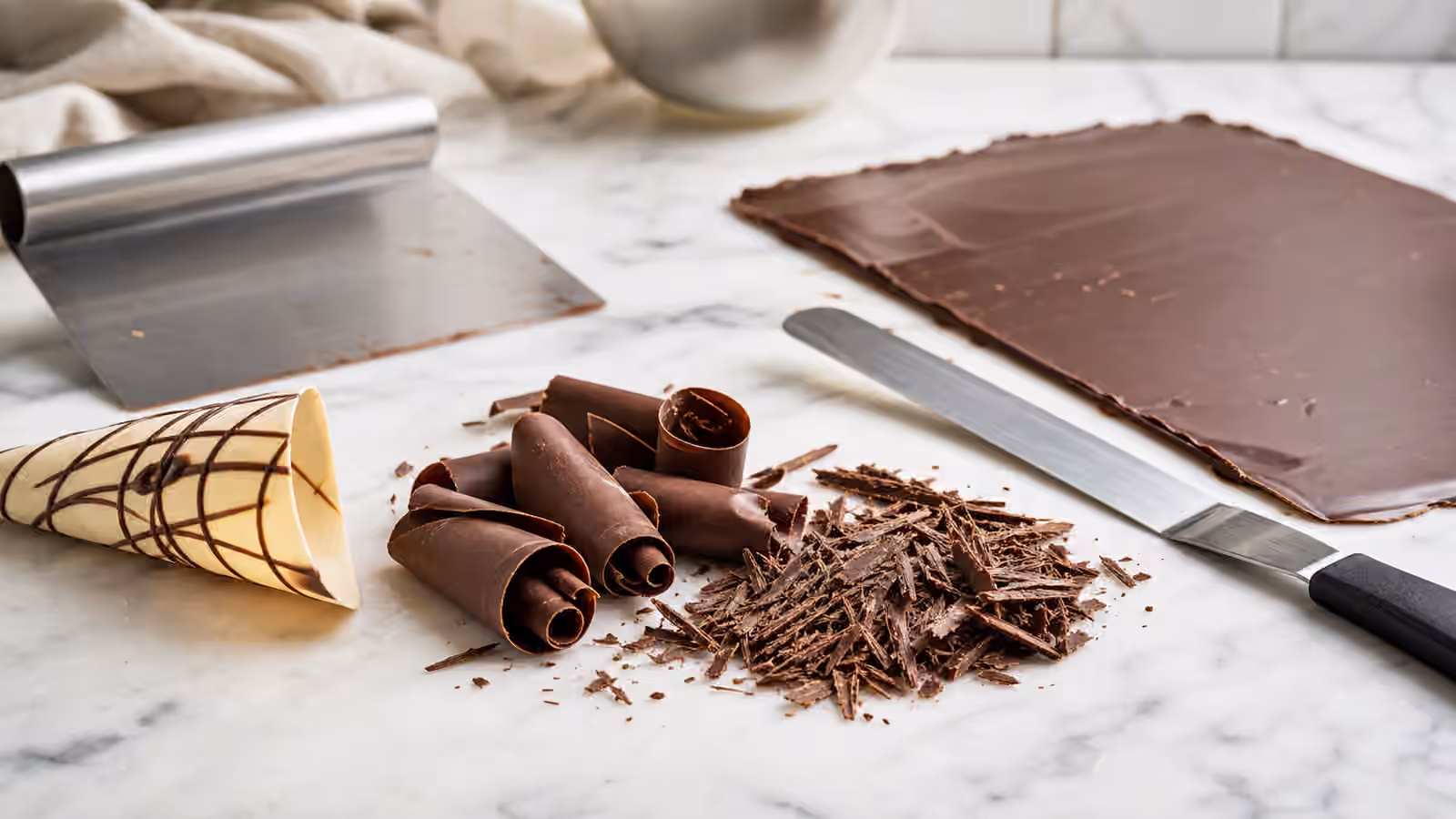 Chocolate Decorations: Curls, Shavings, Drizzles, and Clean Finishes
