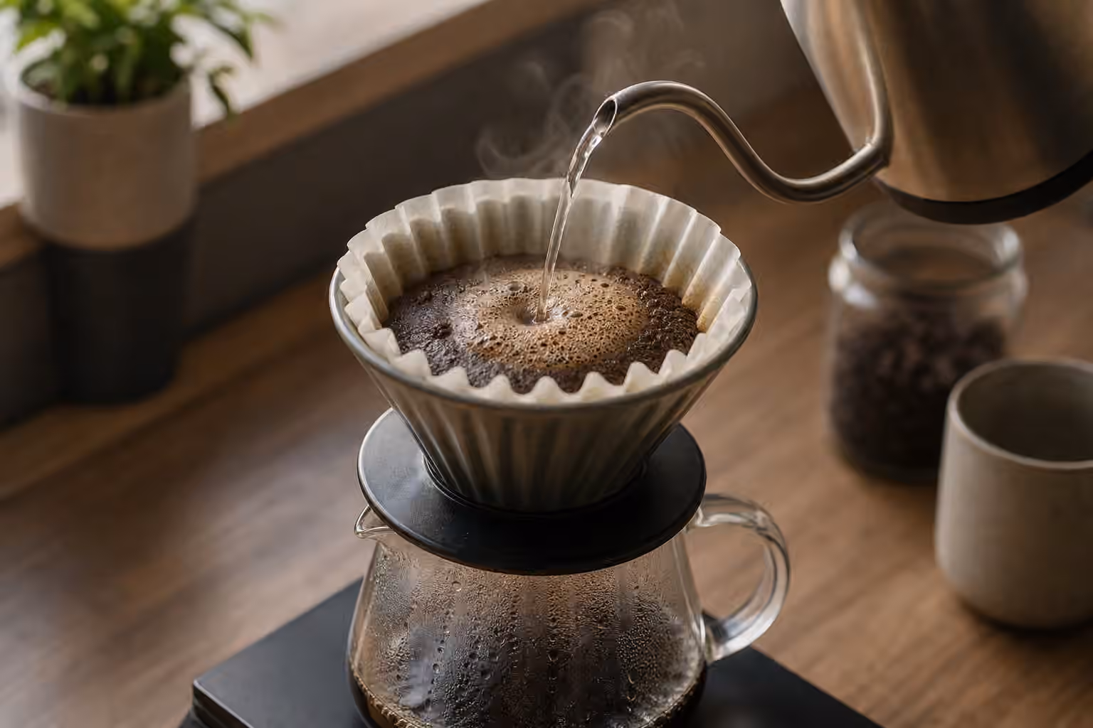 Coffee Bloom and Wetting: The First Pour Matters