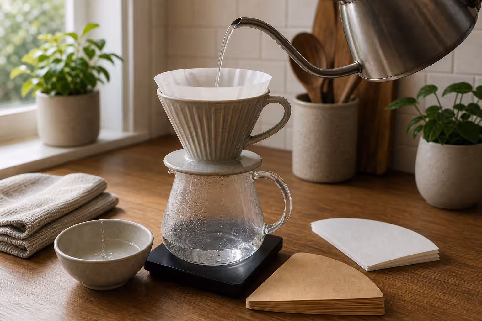 Coffee Paper Filter Prep: Fit, Rinse, and Preheat Before the Coffee