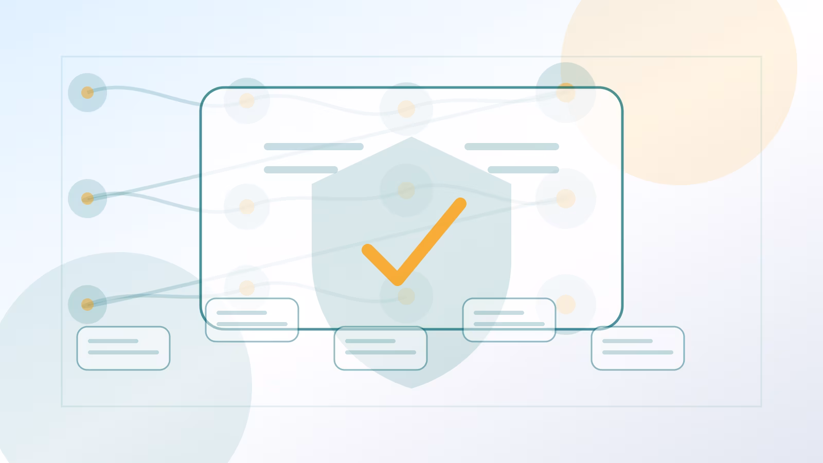 A calm defensive cybersecurity learning desk with endpoint telemetry cards, cloud posture nodes, identity keys, incident timeline notes, and evidence panels.