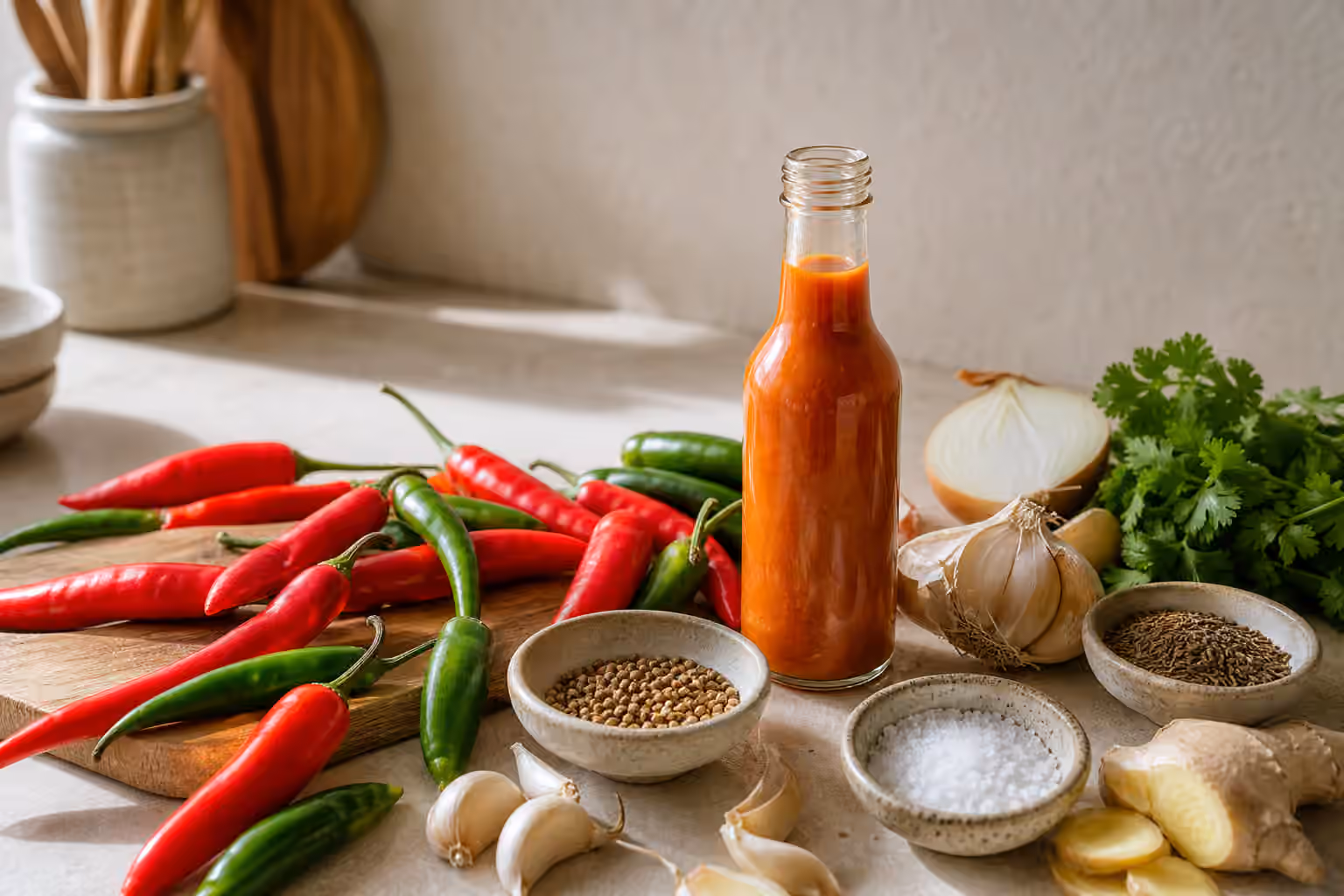 Aromatics and Spices in Hot Sauce