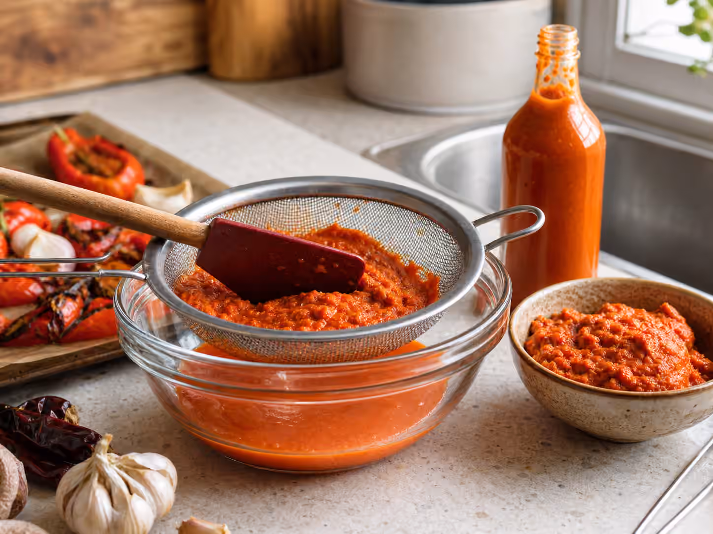 Straining Hot Sauce and Using the Pulp
