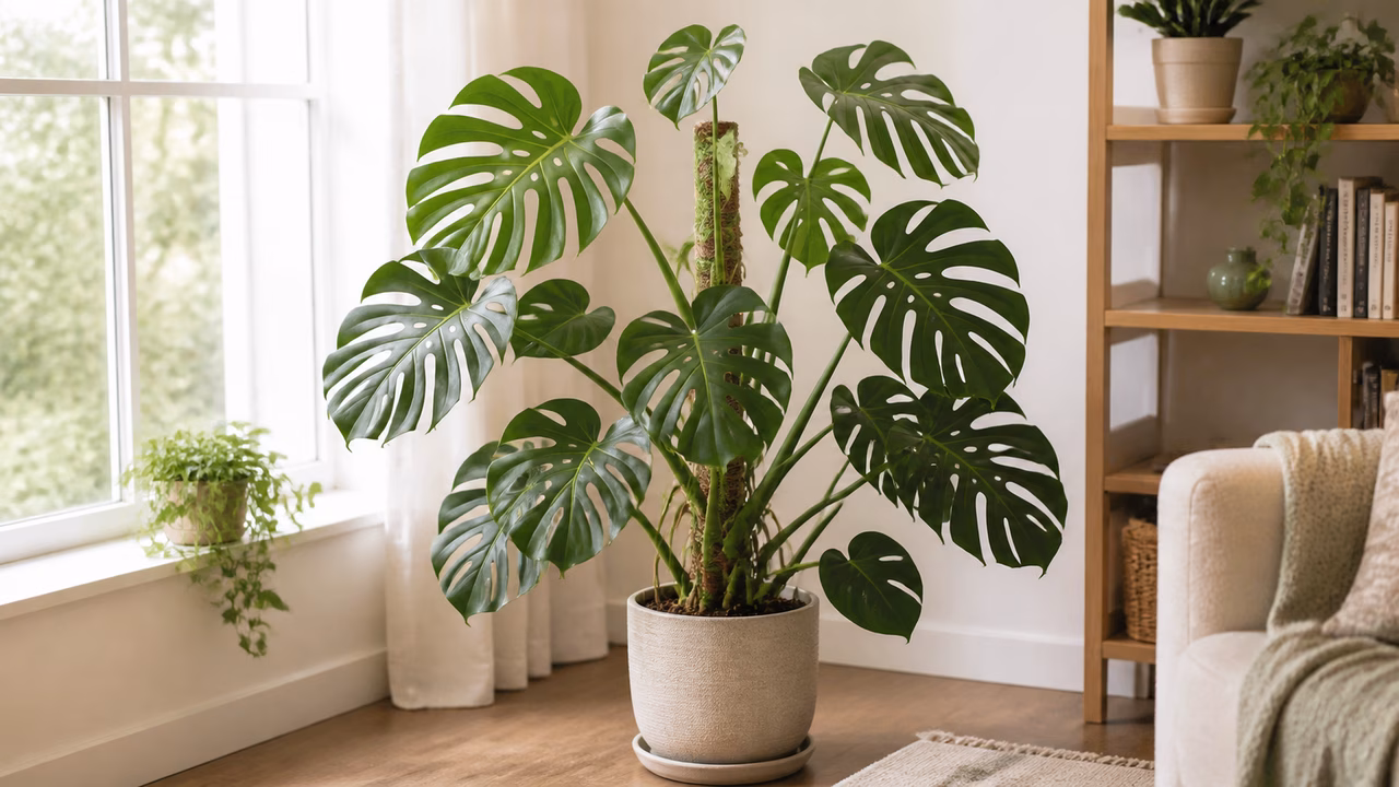 A practical indoor plant care setup for monstera care for beginners.