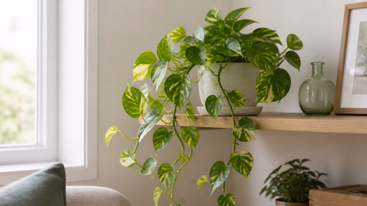 A practical indoor plant care setup for pothos care for beginners.
