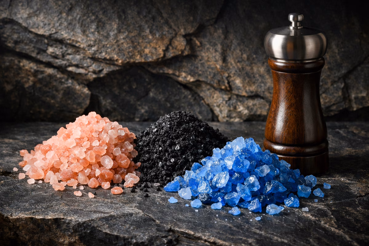 Mineral-Rich and Mined Salts: Pink, Black, Blue, and Other Dense Crystal Salts