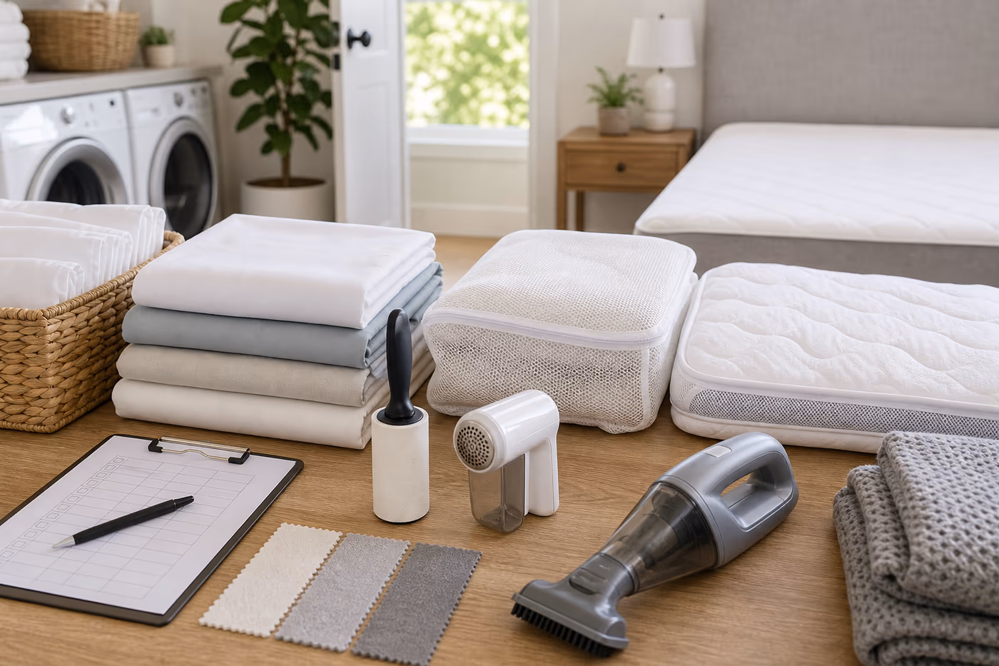 Bedding Wash and Rotation: Sheets, Pillowcases, Protectors, and Throws