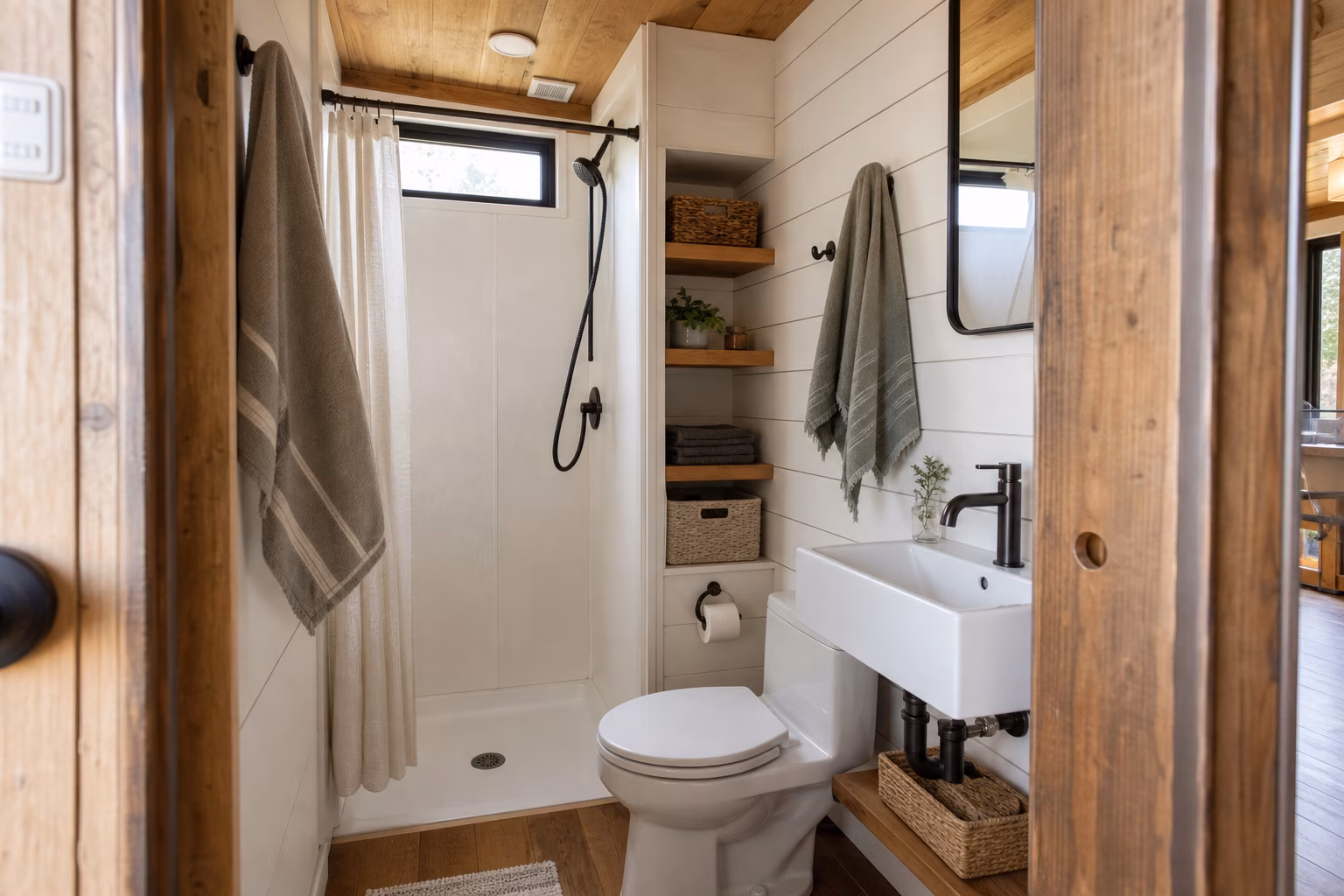 Tiny Home Bathroom Design: Showers, Toilets, Storage, and Moisture