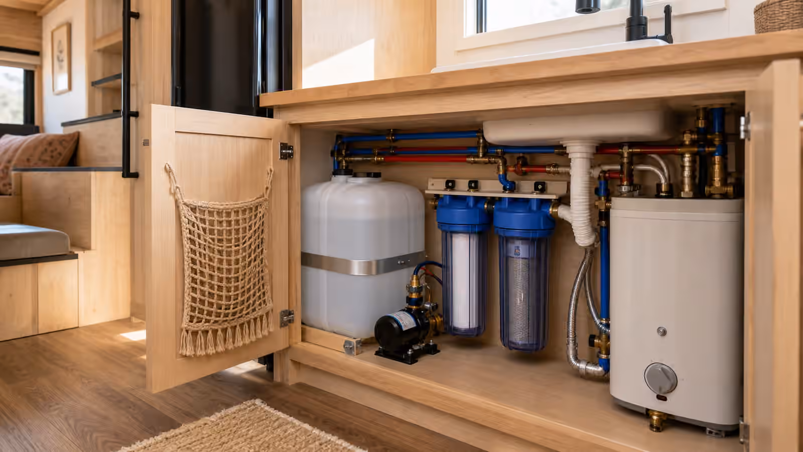 Tiny Home Water Systems: Fresh Water, Pumps, Drains, and Service Access